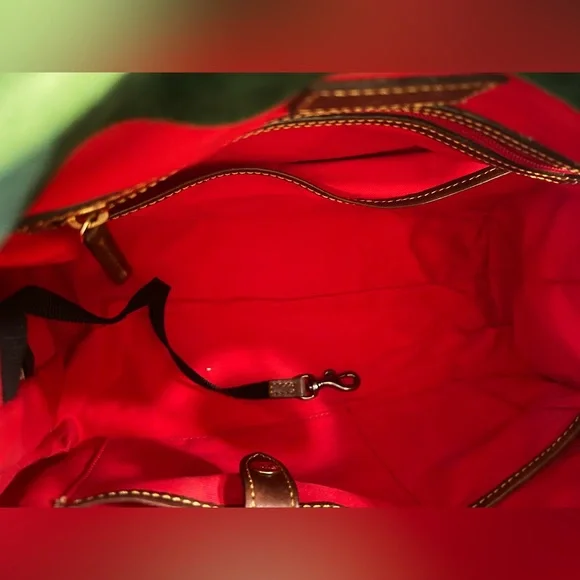 Dooney & Bourke Brown, Gold and Gray Exotic Python Satchel - Picture 10 of 13